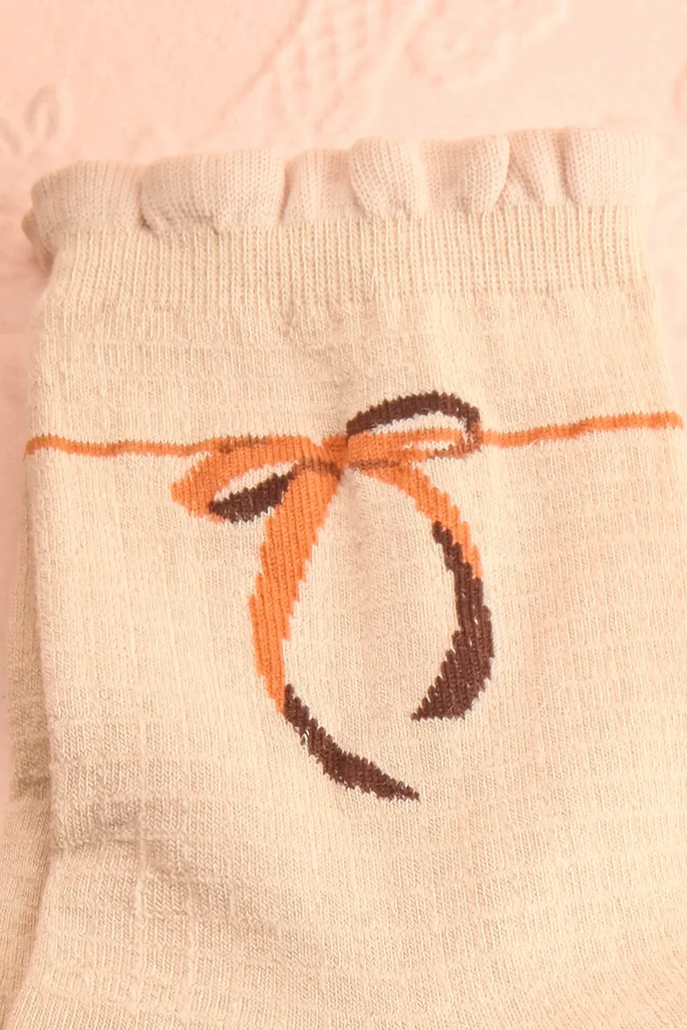 Cocotte Beige | Socks w/ Bow Detail