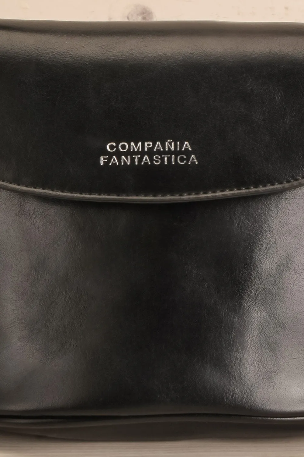 Contrail | Black Faux Leather Bucket Bag