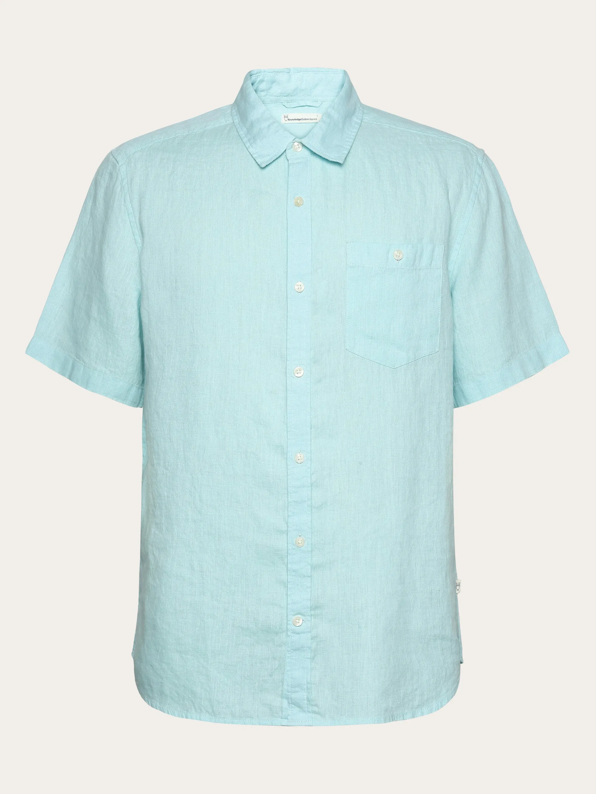 Custom fit linen short sleeve shirt - Aqua-Esque Knowledge Cotton