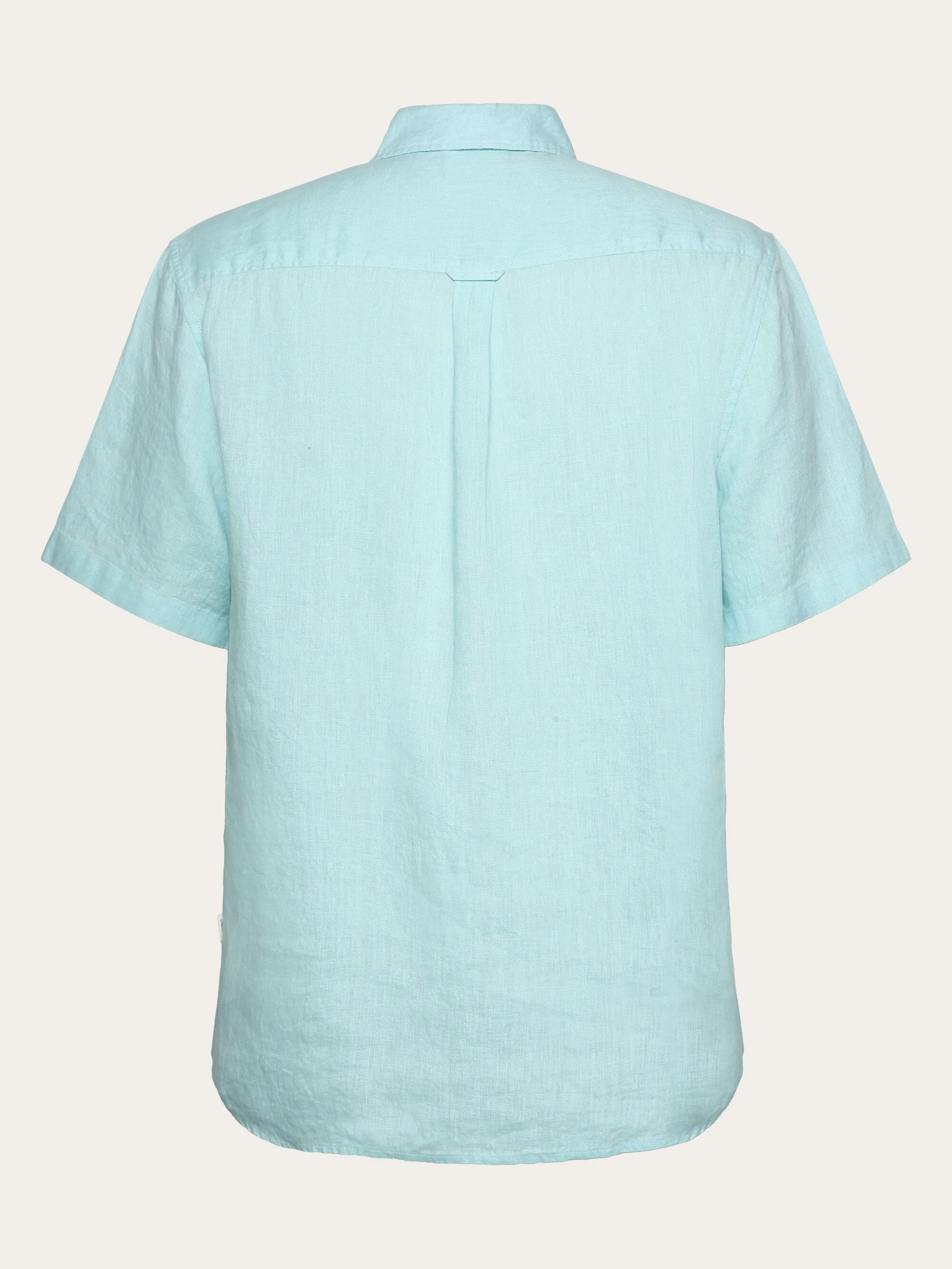 Custom fit linen short sleeve shirt - Aqua-Esque Knowledge Cotton