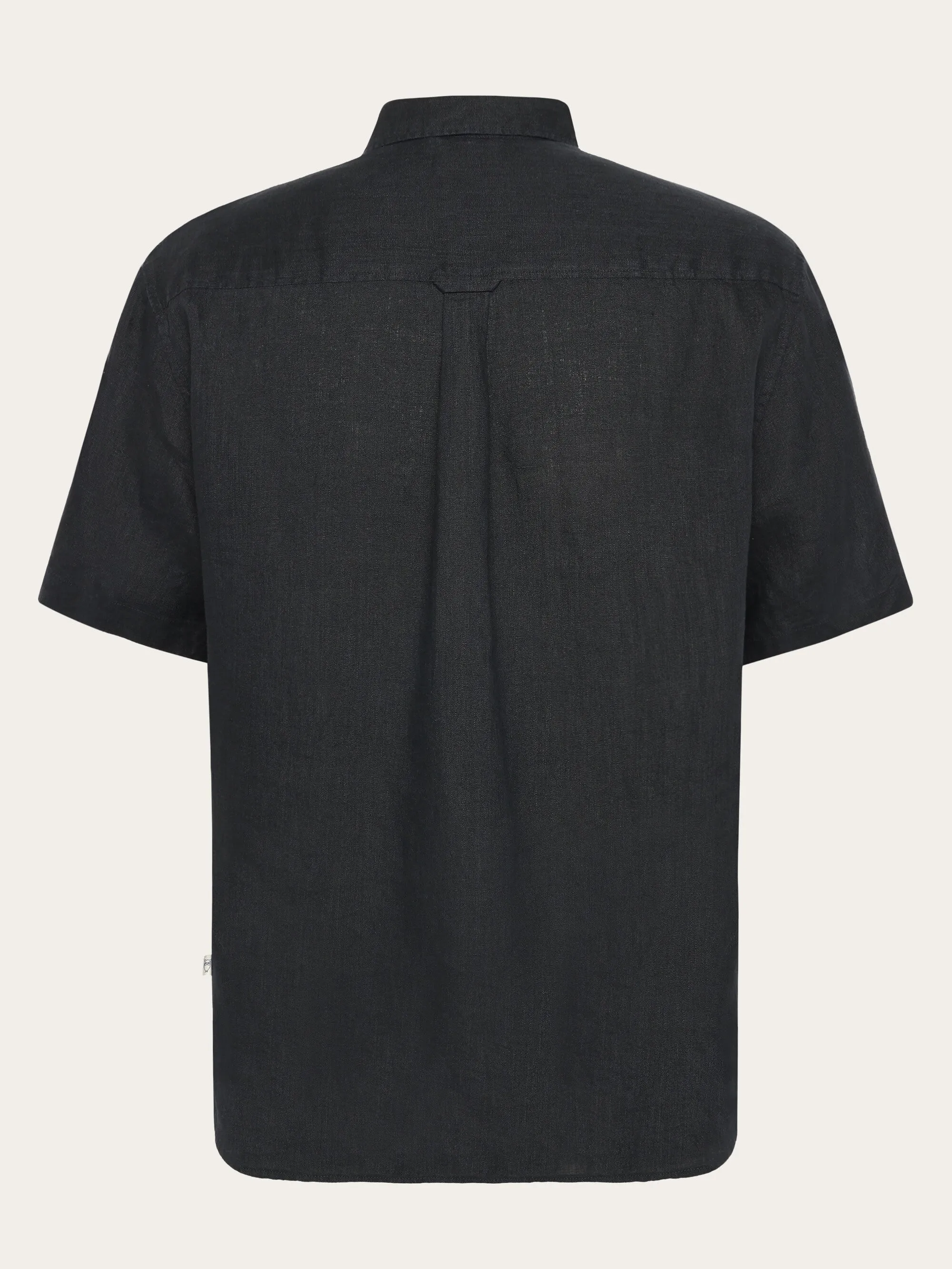 Custom fit linen short sleeve shirt - Black Jet Knowledge Cotton