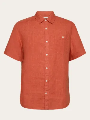 Custom fit linen short sleeve shirt - Langoustino Knowledge Cotton