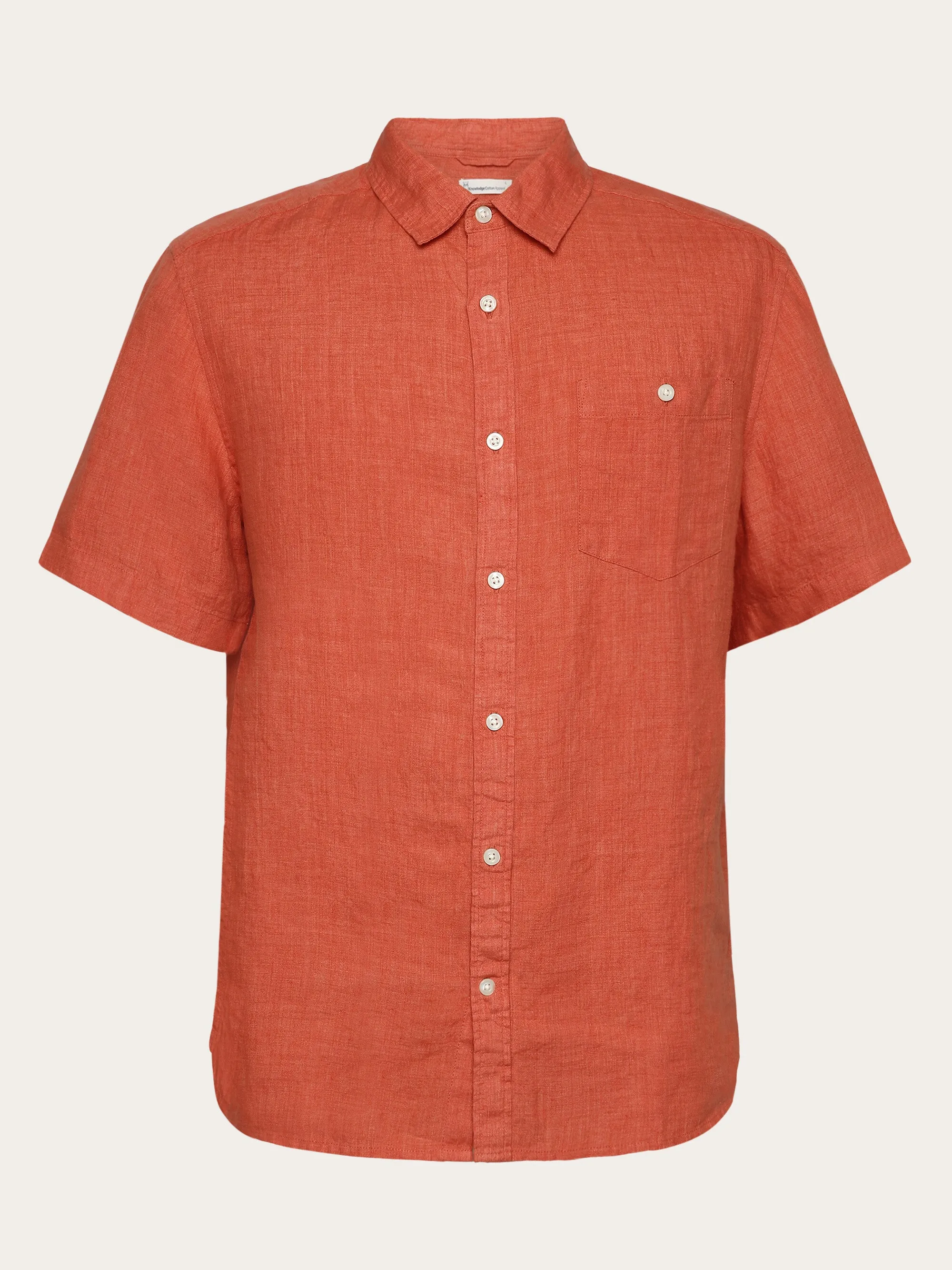 Custom fit linen short sleeve shirt - Langoustino Knowledge Cotton