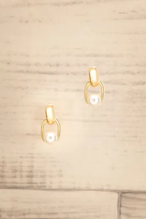 Cypres de Provence | Gold Plated Earrings w/ Pearl