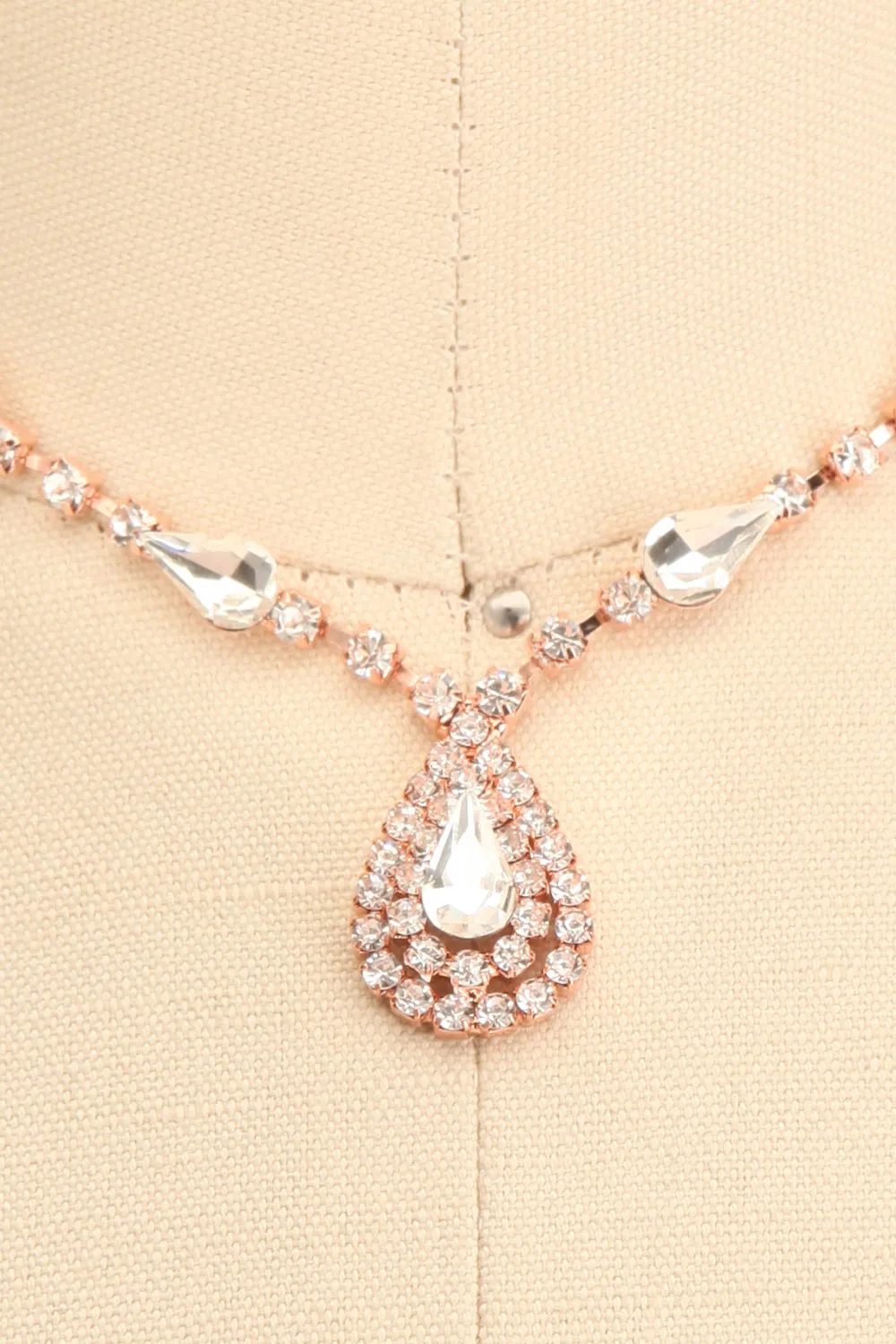 Cyrus Rosegold | Crystal Earrings & Necklace Set