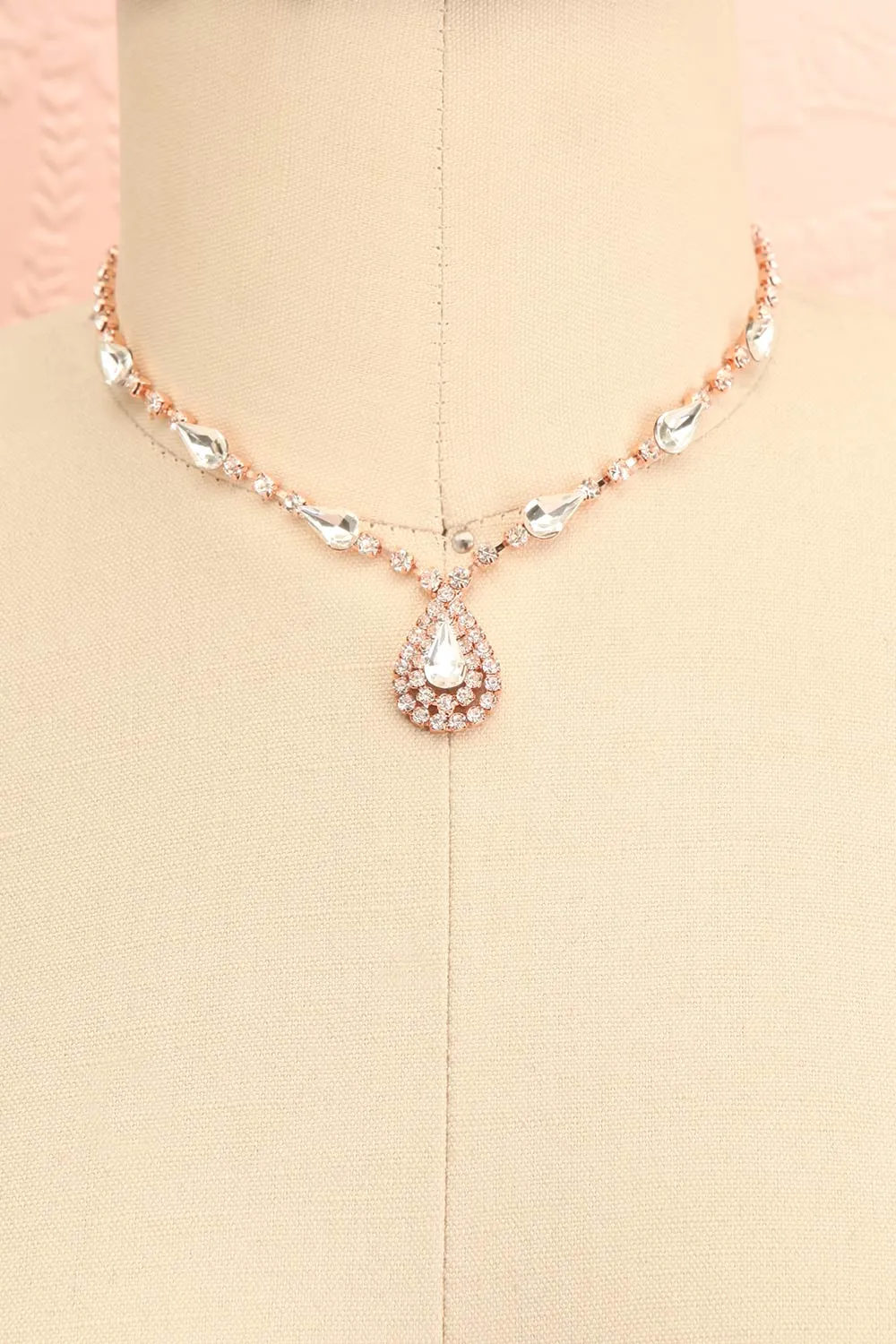 Cyrus Rosegold | Crystal Earrings & Necklace Set