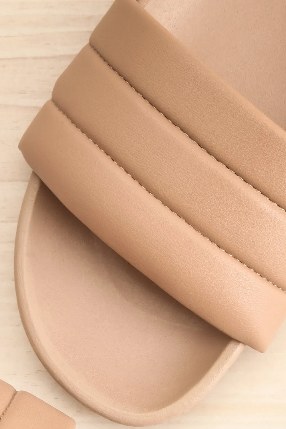Dawtty | Beige Slide Sandals