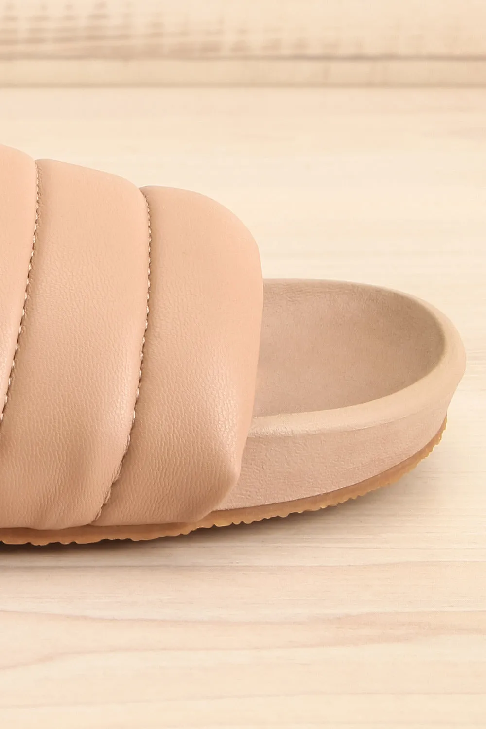 Dawtty | Beige Slide Sandals