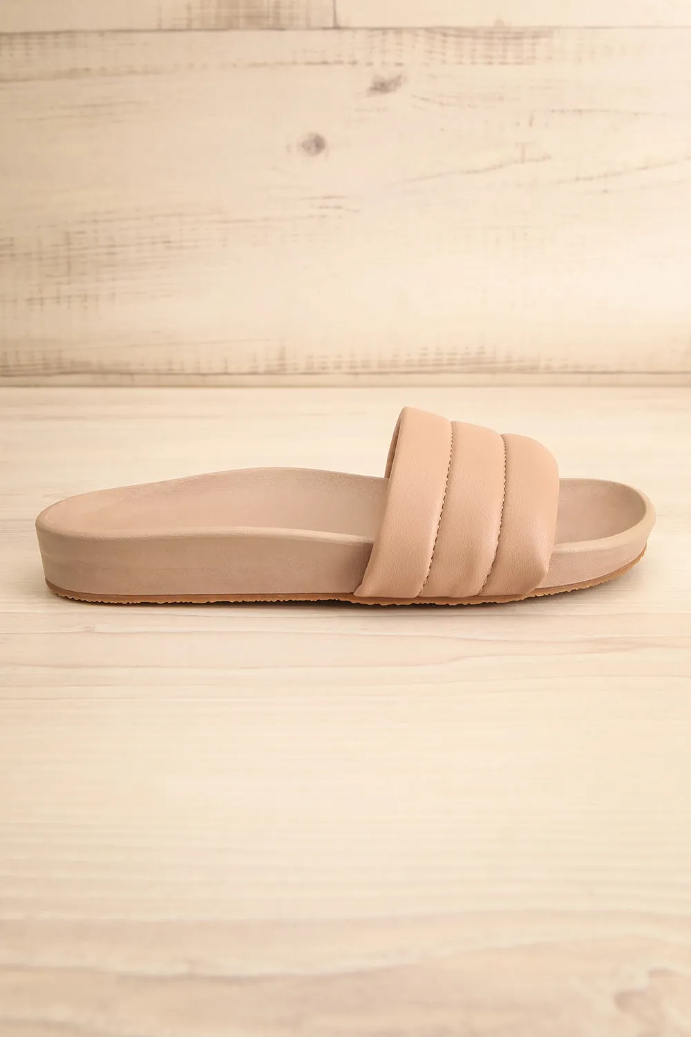 Dawtty | Beige Slide Sandals
