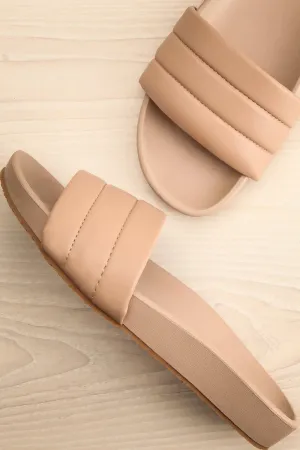 Dawtty | Beige Slide Sandals