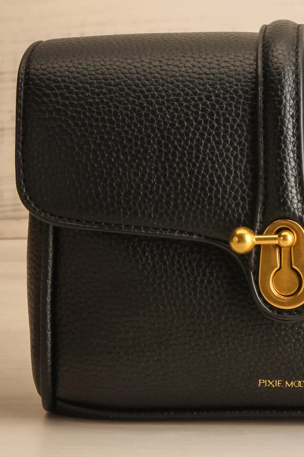 Deluge Black | Faux Leather Crossbody Bag