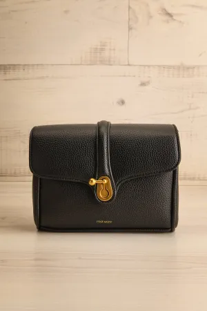 Deluge Black | Faux Leather Crossbody Bag