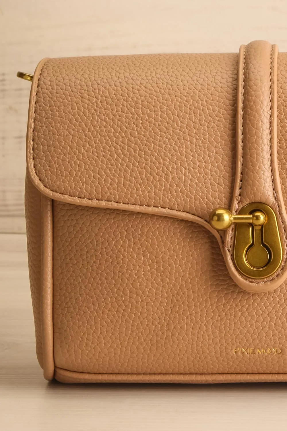 Deluge Taupe | Faux Leather Crossbody Bag