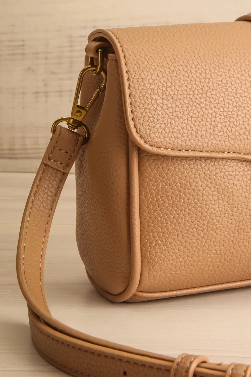 Deluge Taupe | Faux Leather Crossbody Bag
