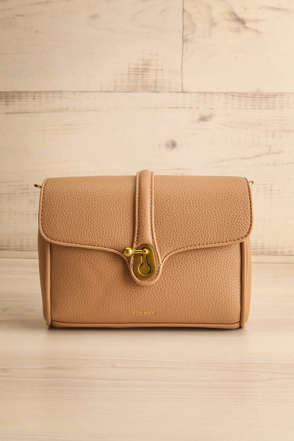 Deluge Taupe | Faux Leather Crossbody Bag