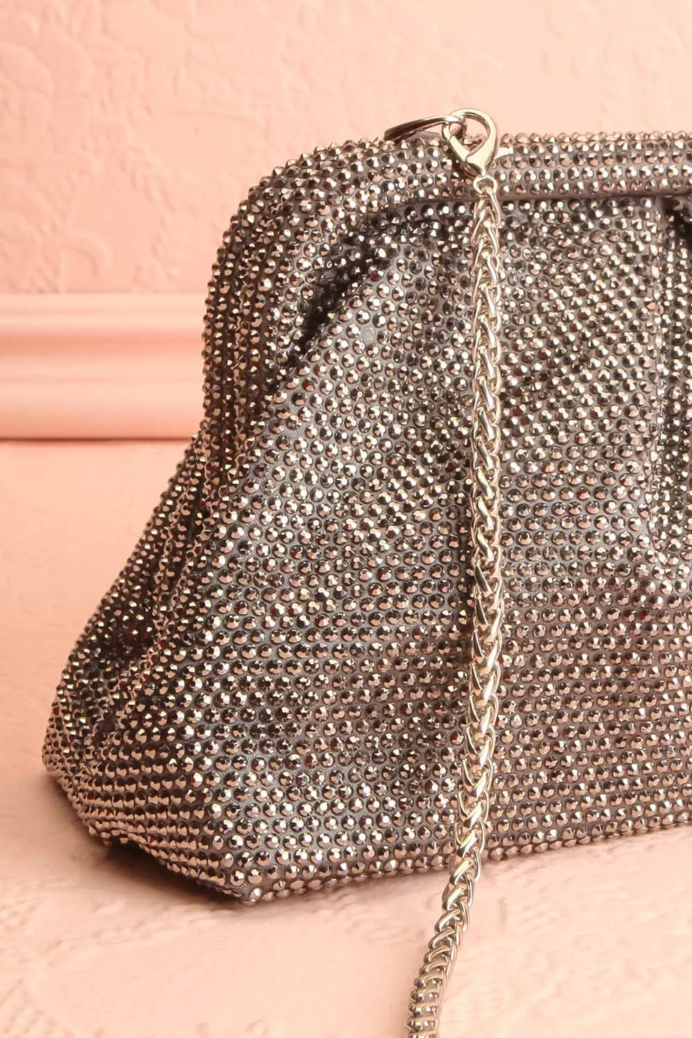 Demure Silver | Crystal Clutch