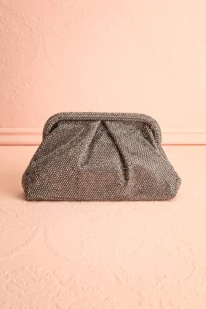 Demure Silver | Crystal Clutch