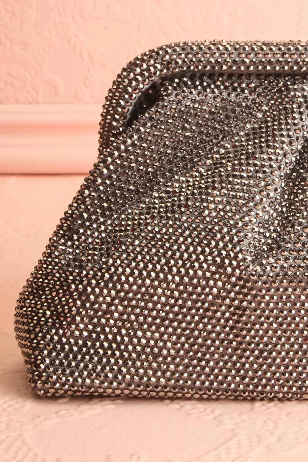 Demure Silver | Crystal Clutch