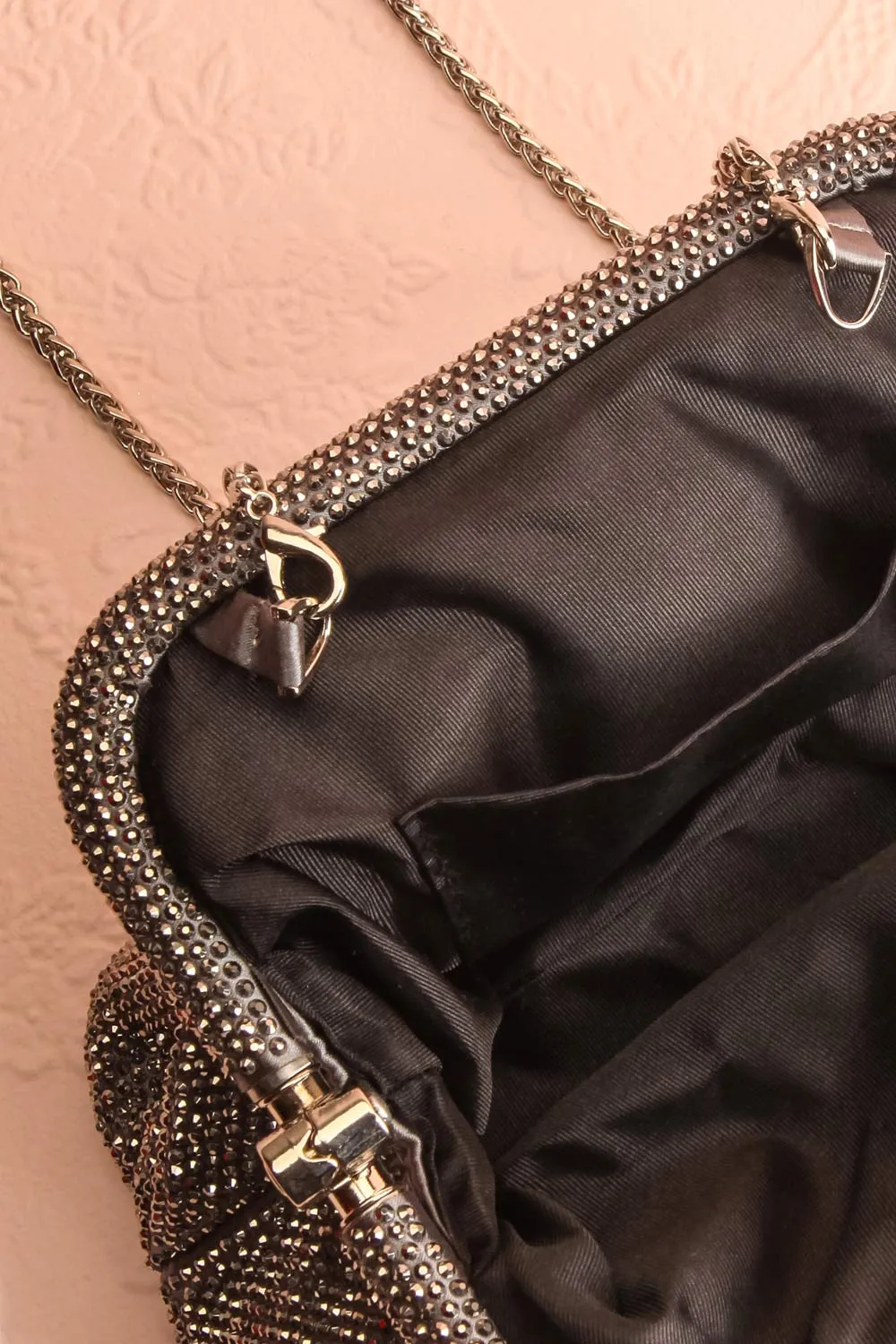 Demure Silver | Crystal Clutch