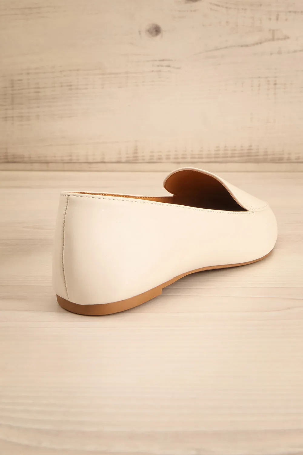 Dinteranthus Ivory | Pointed Faux-Leather Loafers