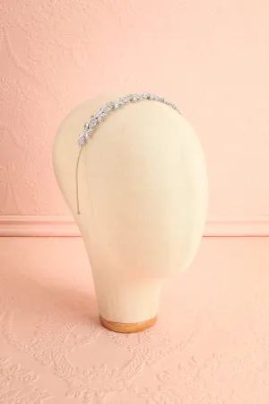 Drogo | Silver Headband w/ Crystal Butterflies