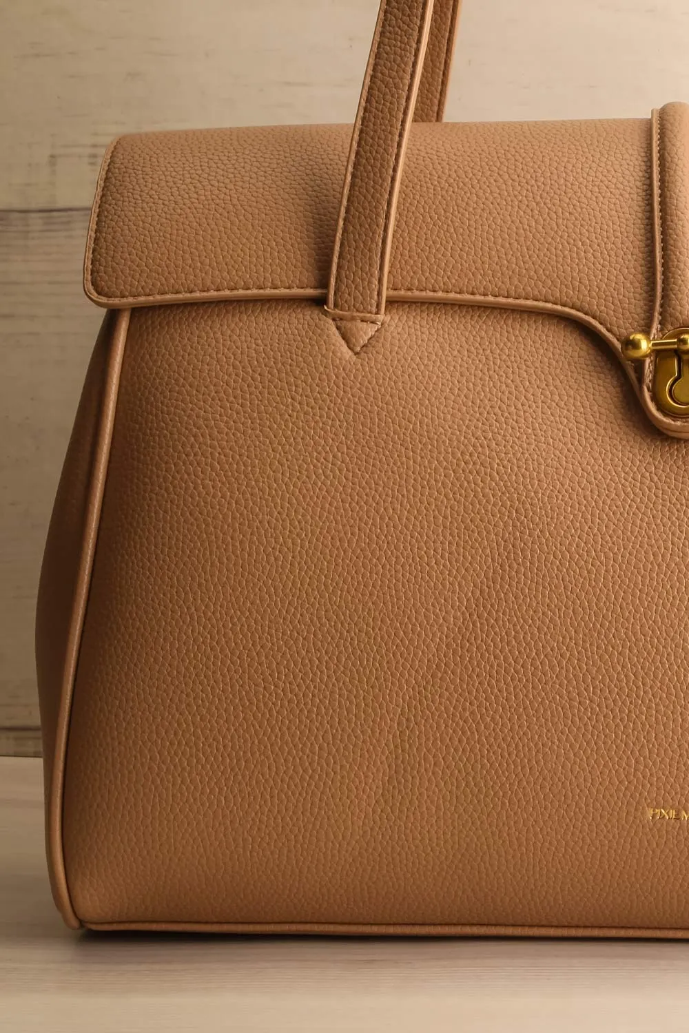 Durian | Taupe Faux Leather Travel Tote Bag