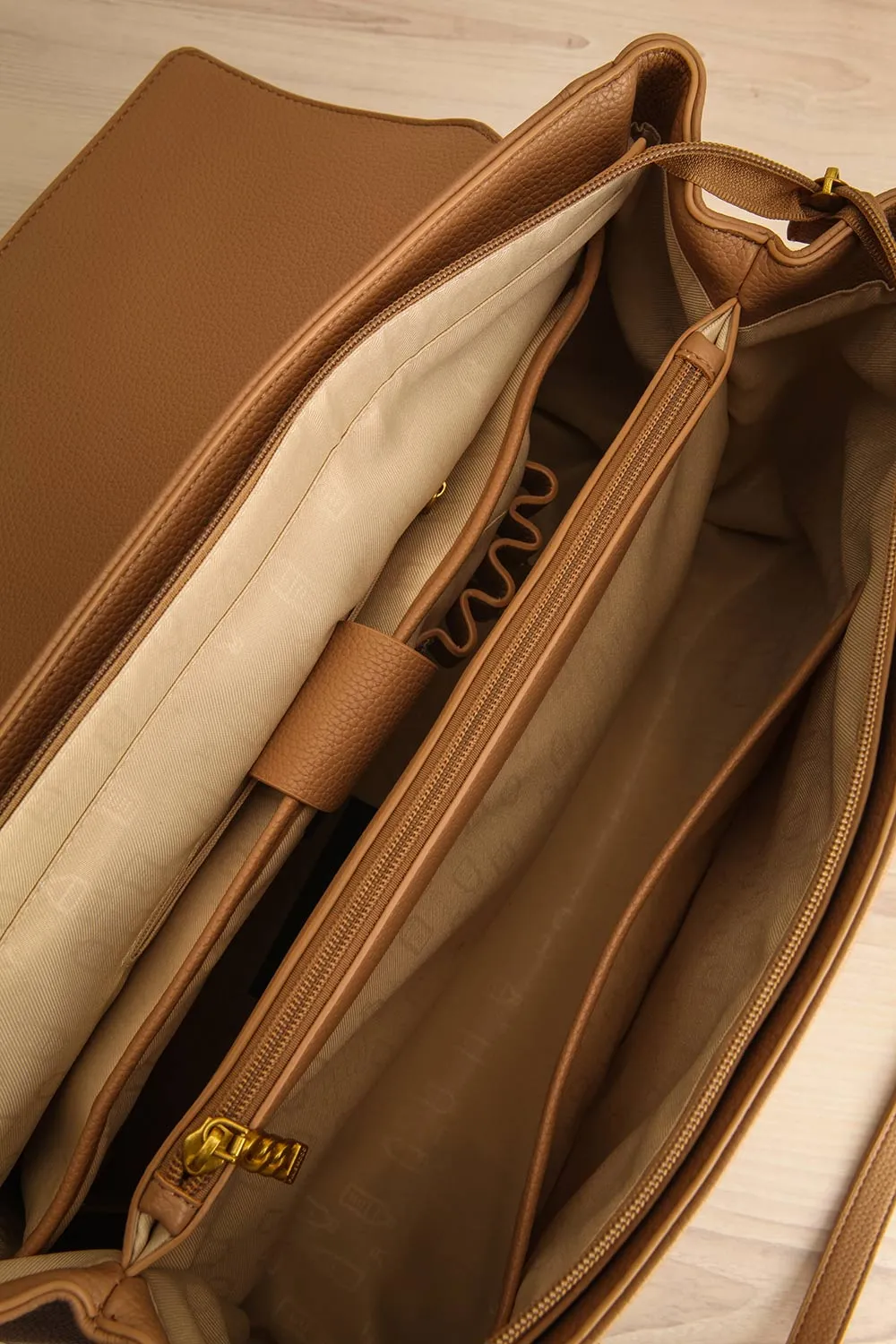 Durian | Taupe Faux Leather Travel Tote Bag