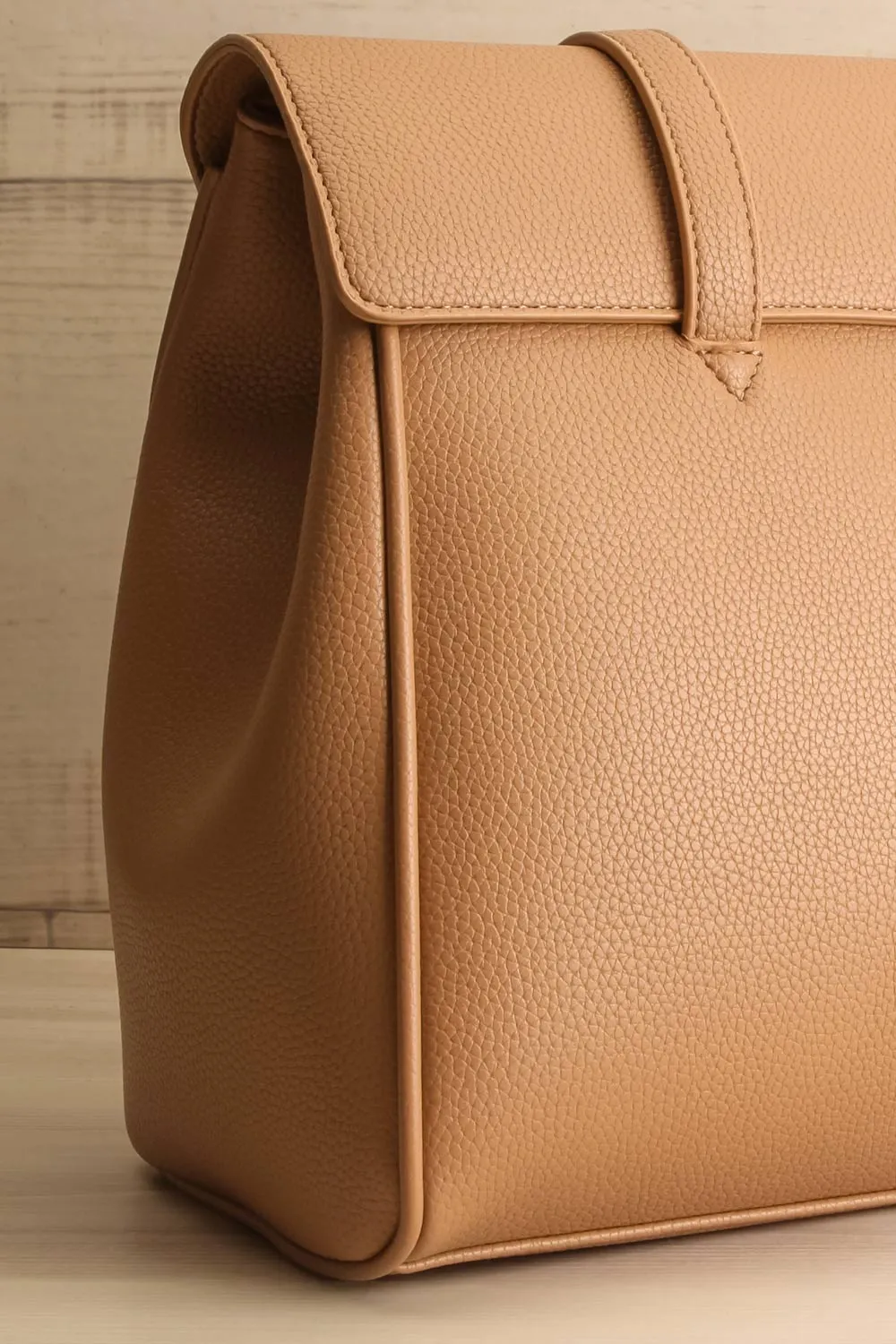 Durian | Taupe Faux Leather Travel Tote Bag