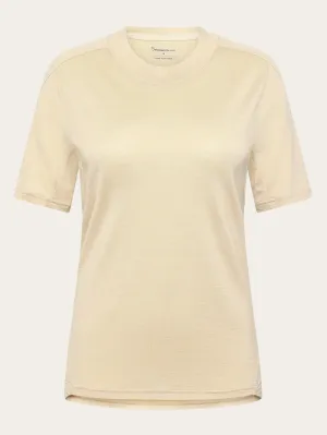 Dynamic Wool 175 Single constructed t-shirt - RWS - Light feather gray Knowledge Cotton