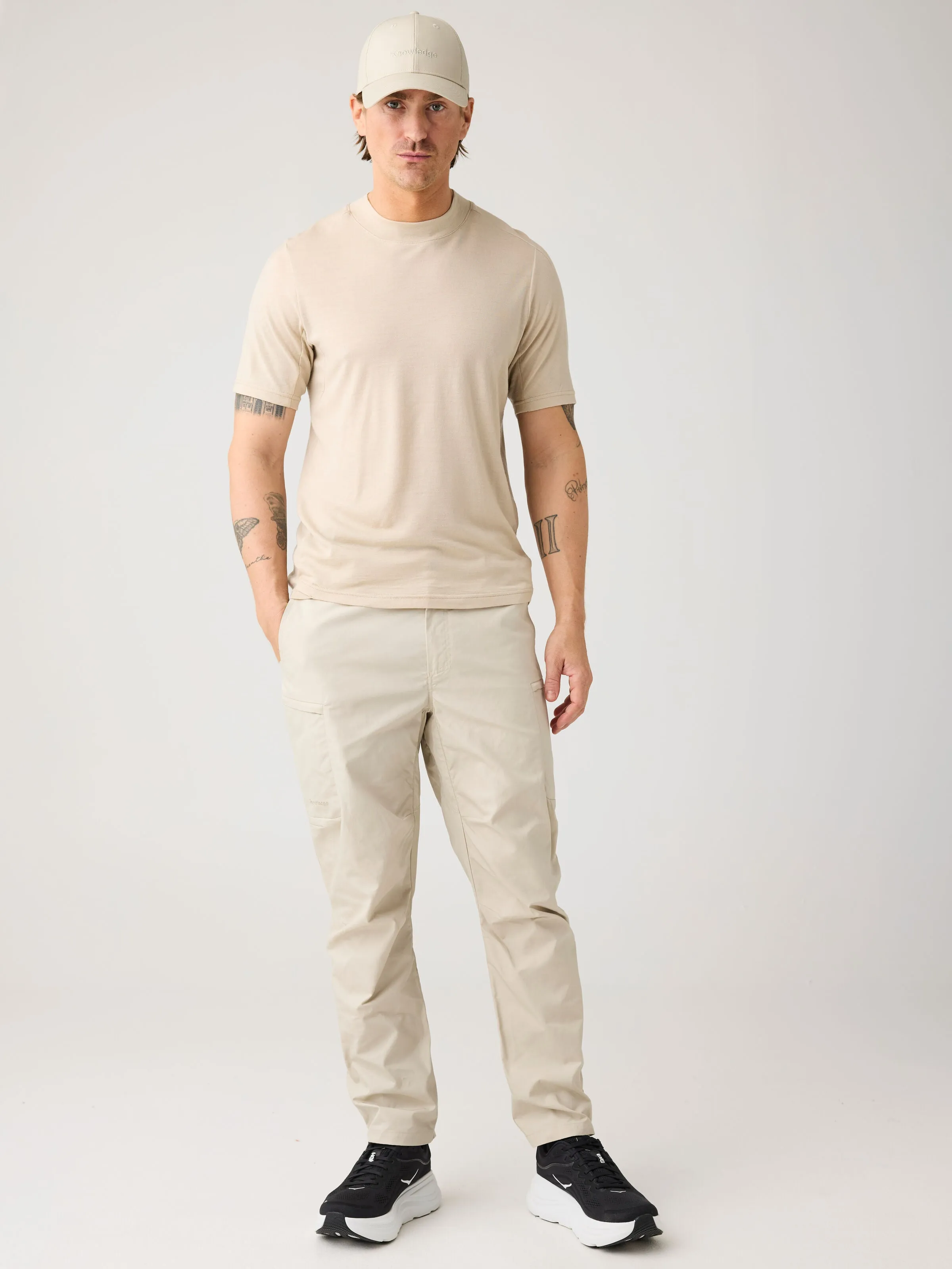 Dynamic Wool 175 Single constructed t-shirt - RWS - Light feather gray Knowledge Cotton