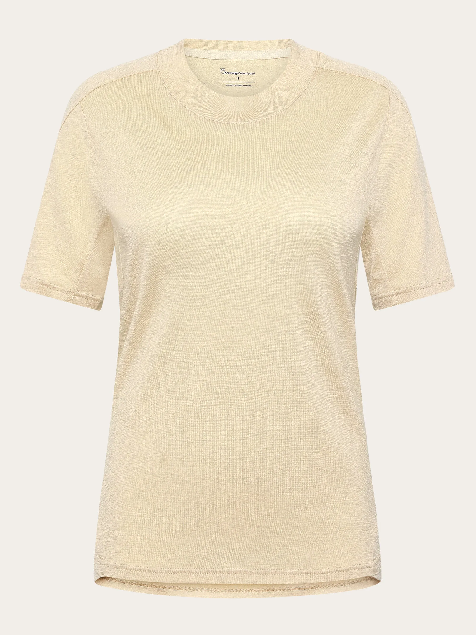 Dynamic Wool 175 Single constructed t-shirt - RWS - Light feather gray Knowledge Cotton