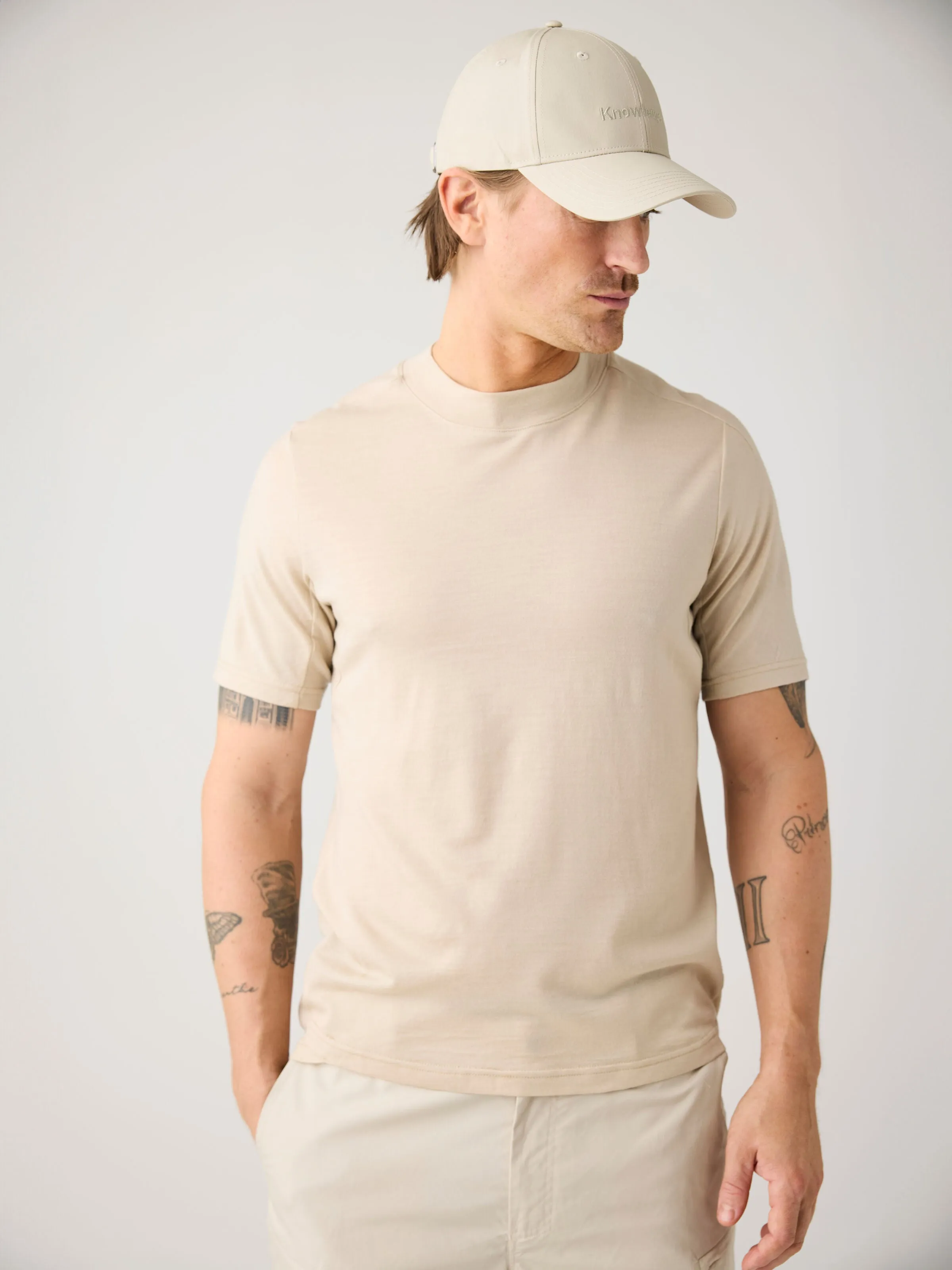 Dynamic Wool 175 Single constructed t-shirt - RWS - Light feather gray Knowledge Cotton