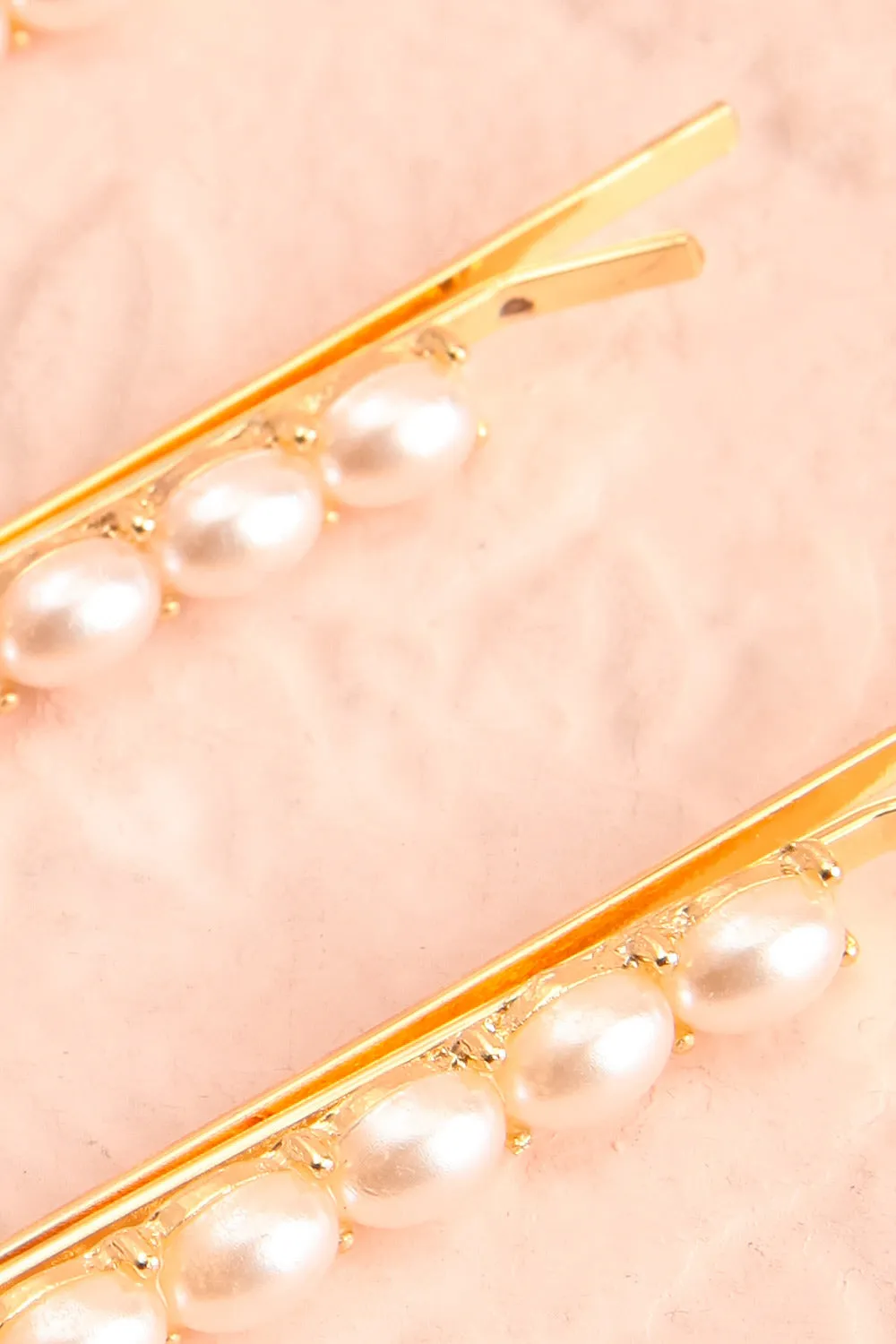 Elgines | Set of 3 Golden Bobby Pins w/ Pearls