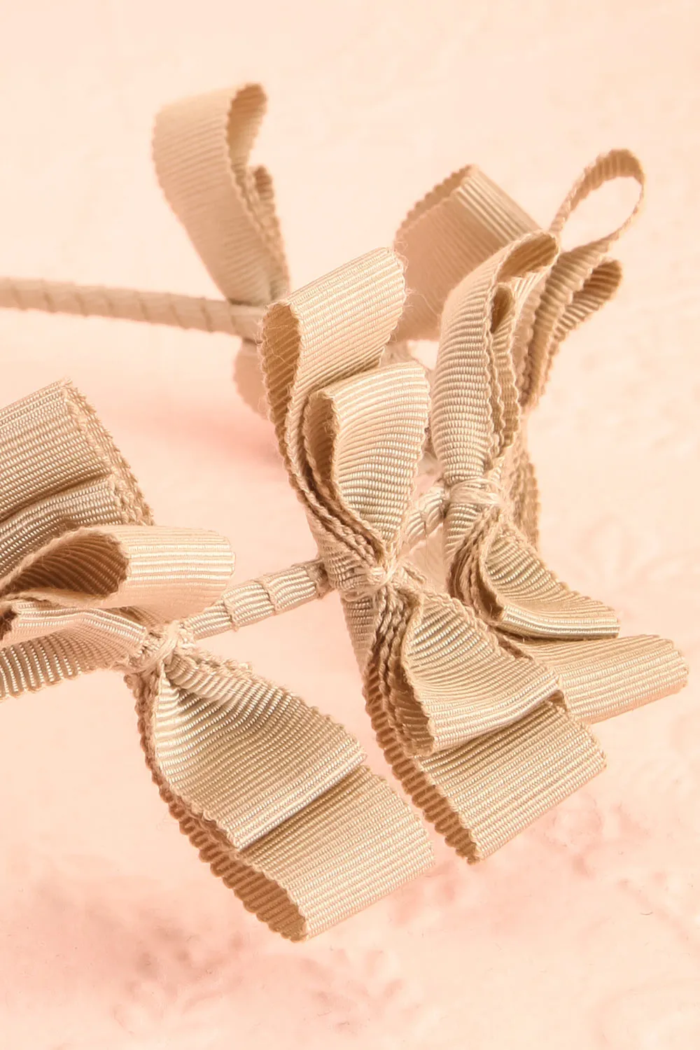 Elite Beige | Thin Headband w/ Bows
