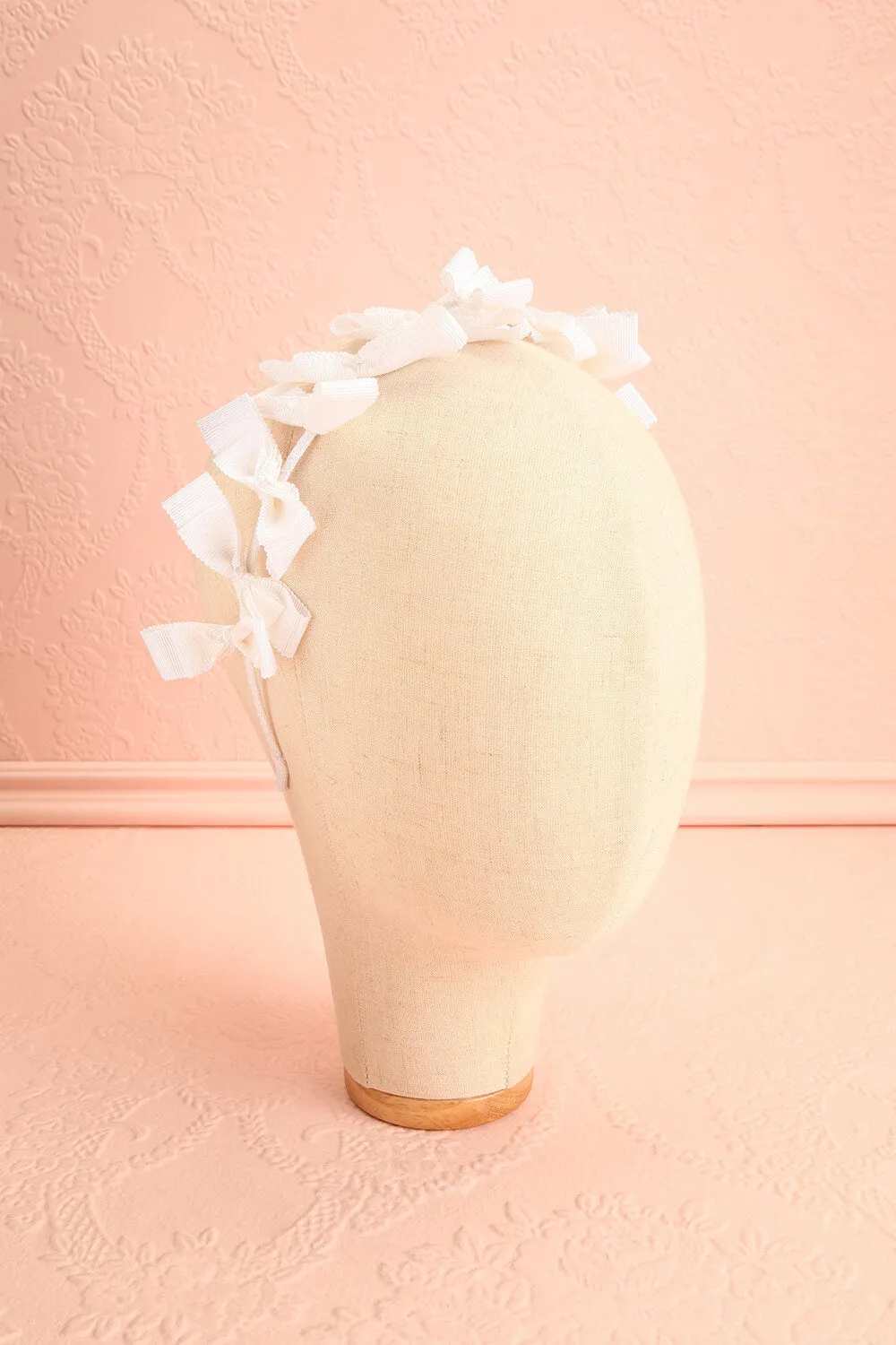 Elite White | Thin Headband w/ Bows