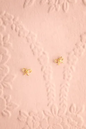 Etna Gold | Bow Stud Earrings