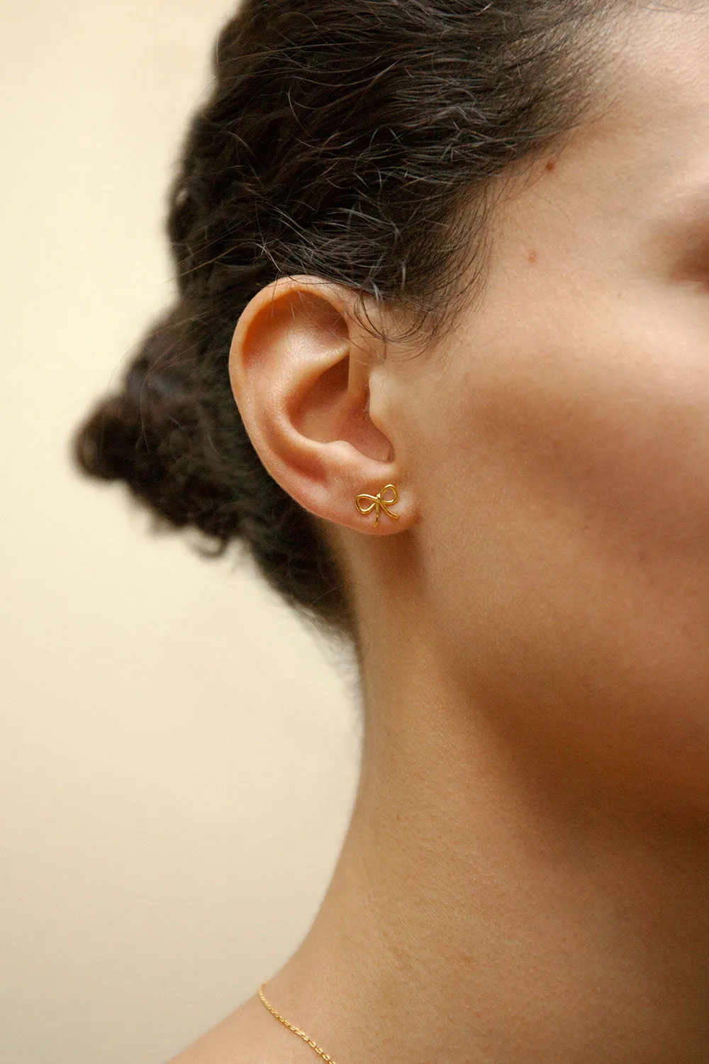 Etna Gold | Bow Stud Earrings