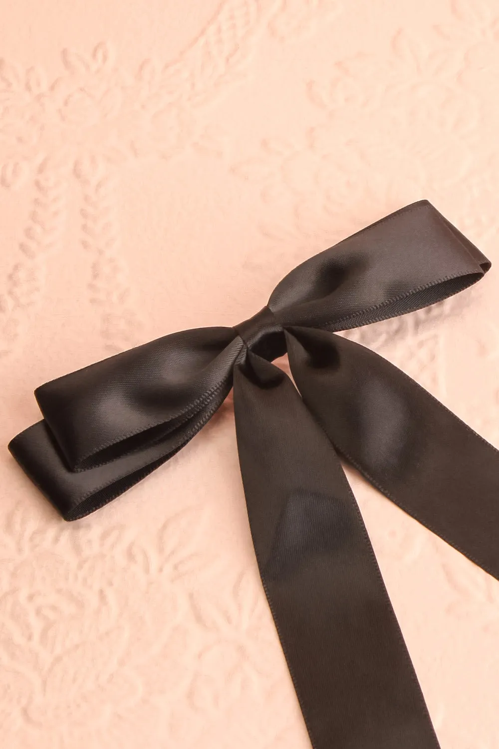 Ezelle Black | Satin Bow Hair Clip