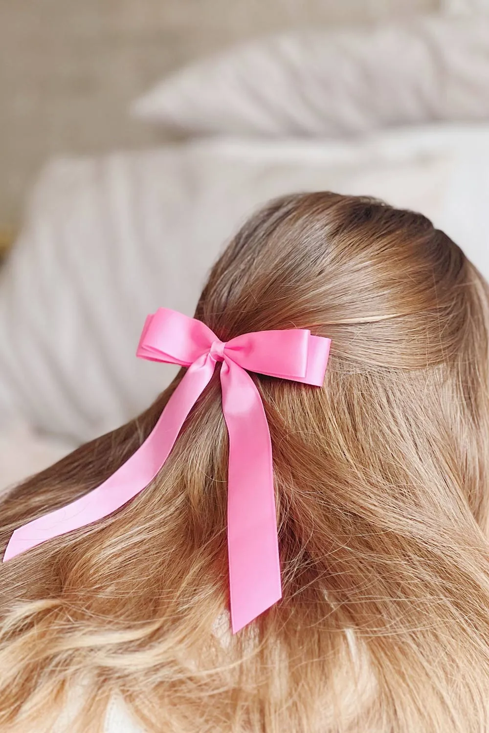 Ezelle Pink | Satin Bow Hair Clip