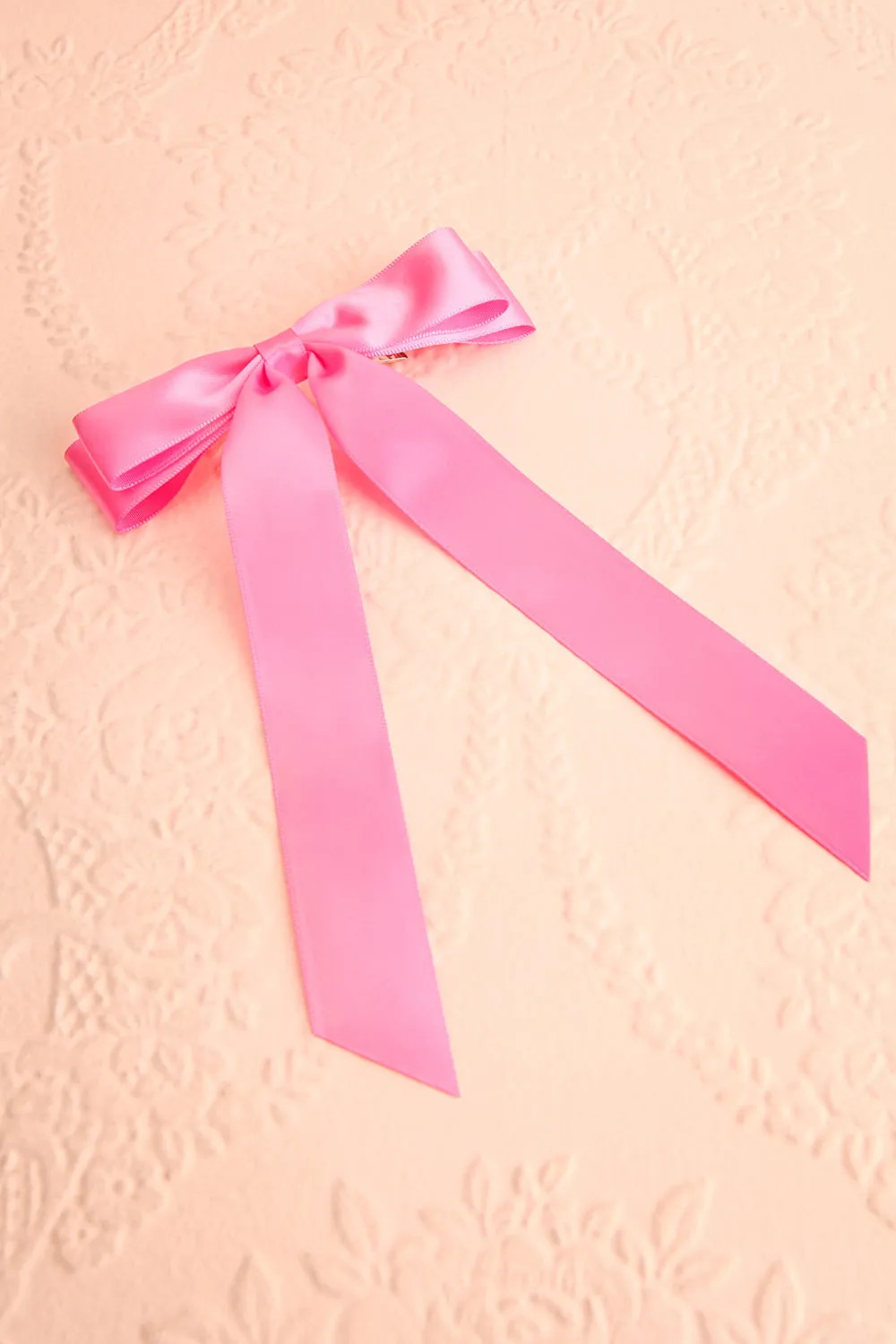 Ezelle Pink | Satin Bow Hair Clip