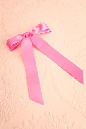 Ezelle Pink | Satin Bow Hair Clip