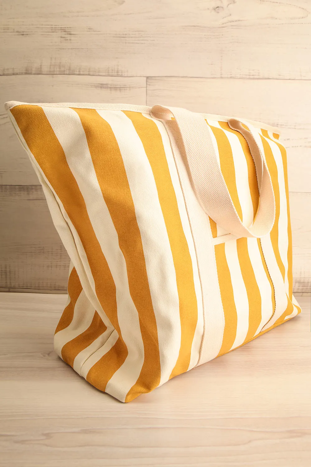 Fairlight Yellow | Striped Beach Tote Bag