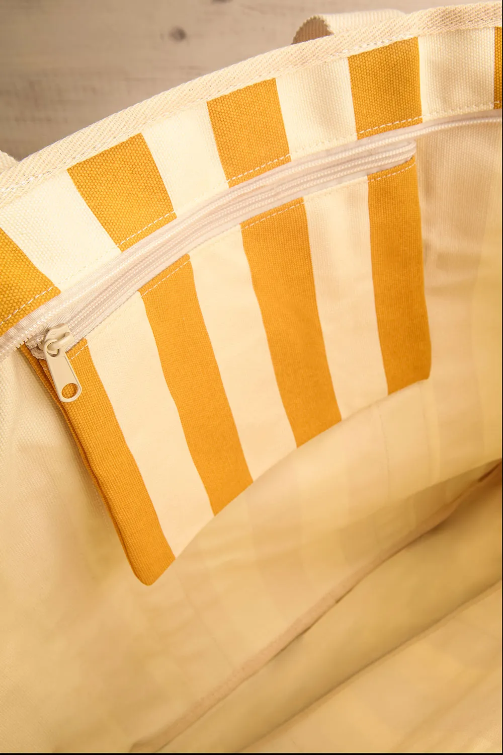 Fairlight Yellow | Striped Beach Tote Bag