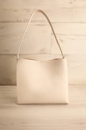 Fangtell Ivory | Faux-Leather Tote Bag