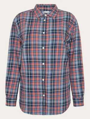 Flannel boyfriend fit checked shirt - GOTS/Vegan - blue check Knowledge Cotton