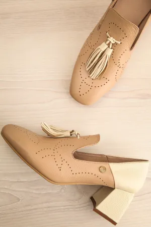Flowur | Bicolored Heeled Loafer w/ Perforations