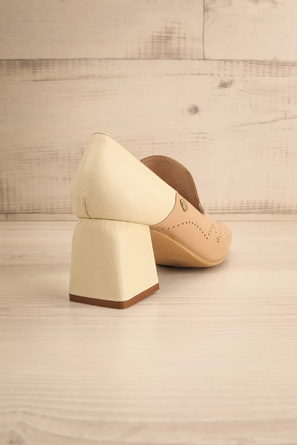 Flowur | Bicolored Heeled Loafer w/ Perforations