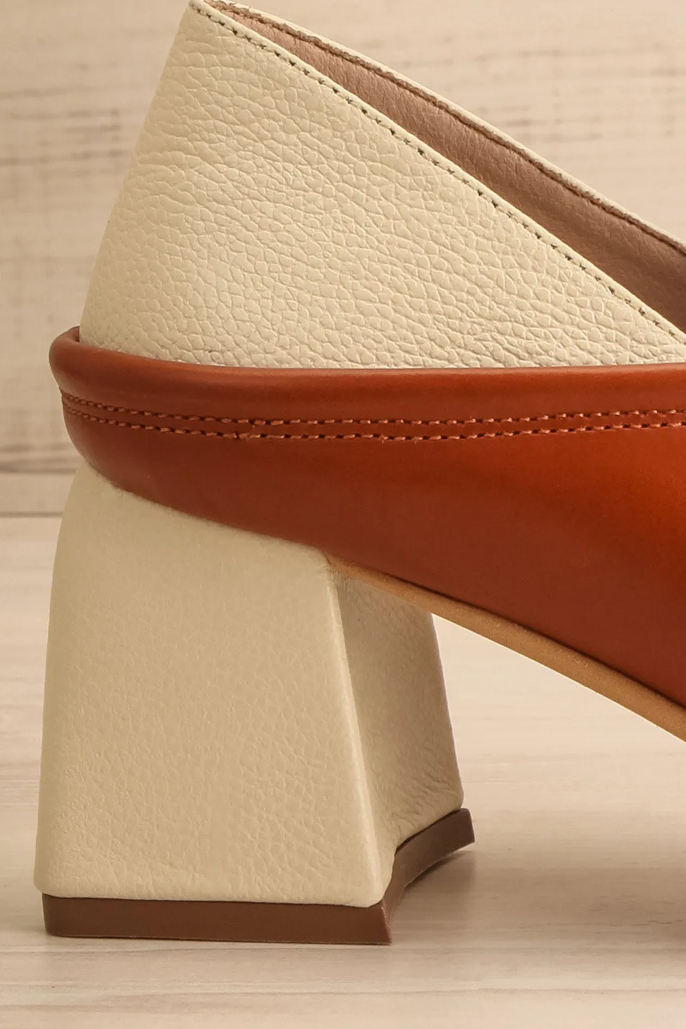 Focus Brown | Bicolored Heeled Loafer