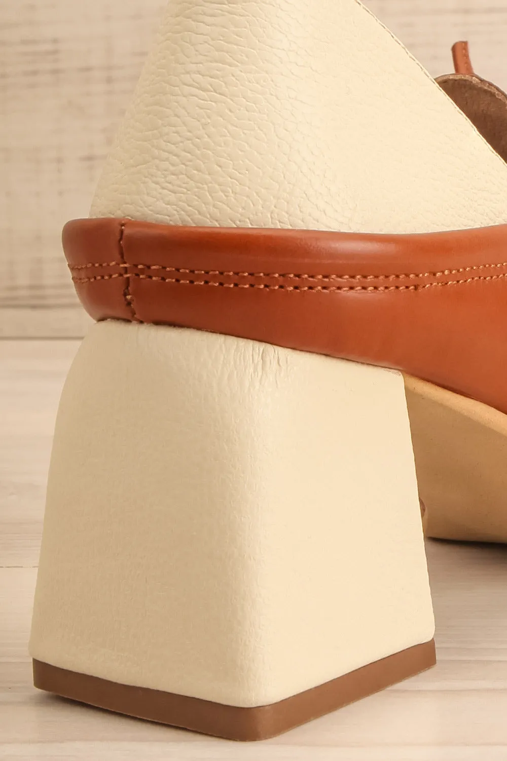 Focus Brown | Bicolored Heeled Loafer