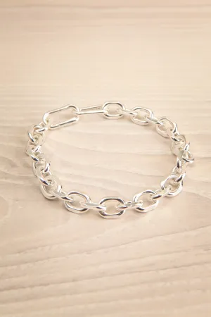 Fushia Silver | Cable Chain Bracelet